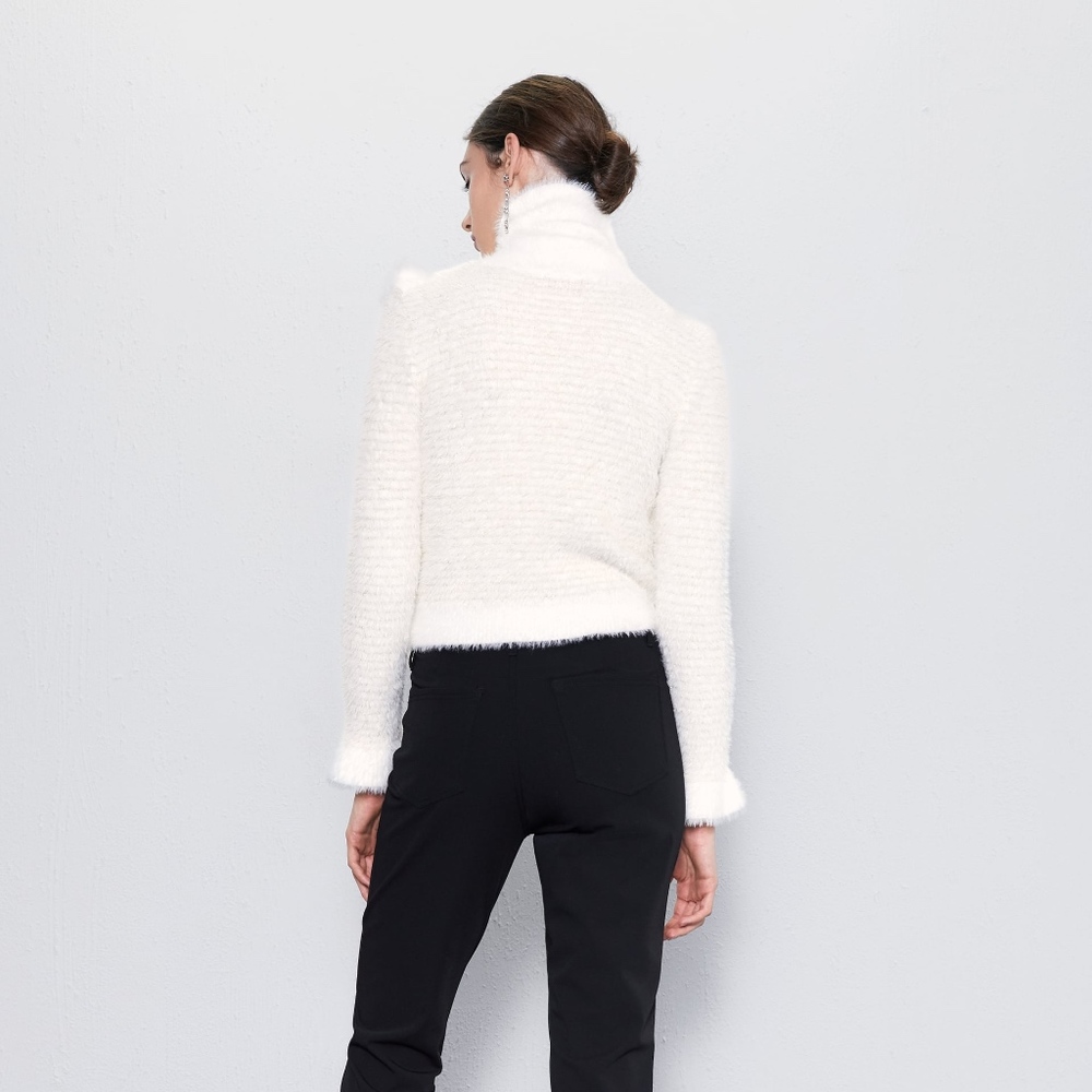 ZARA Faux Fur Sweater With Metallic Thread - Picture 3 of 8